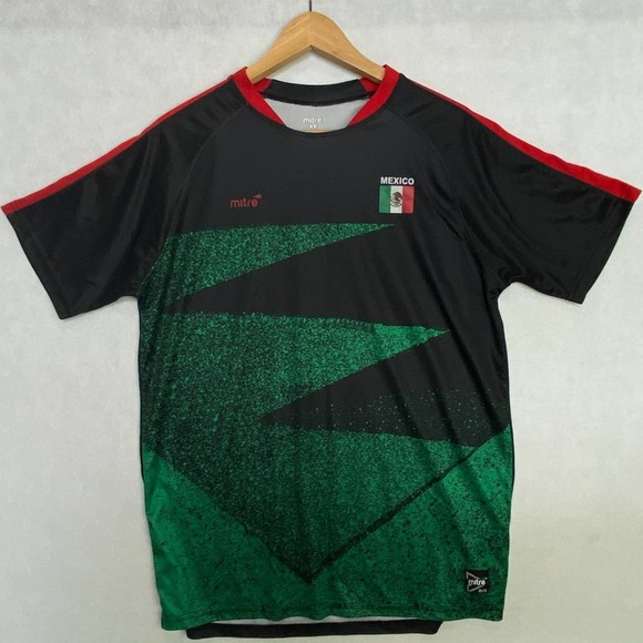 Mitre Soccer Jersey Mexico Graphic Print Crew Neck Short Sleeve Size Medium - Picture 6 of 6